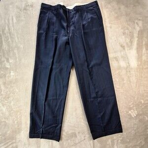 Corneliani Dress Pants Mens 40x28 Blue Stripe Wool Linea Sartoria Made Italy